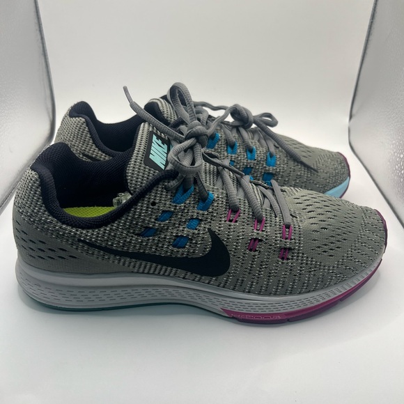 Nike Shoes - Nike Gray Sneakers with Pink and Blue Highlights